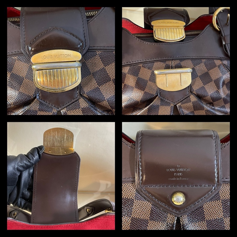 Louis Vuitton Sistina Pm Damier Ebene Shoulder Bag & Matching Sistina Wallet - Picture 6 of 14